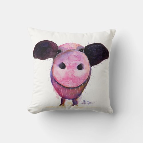 Nosey Pig  Pigs CAN Fly  Throw Pillow Cushion
