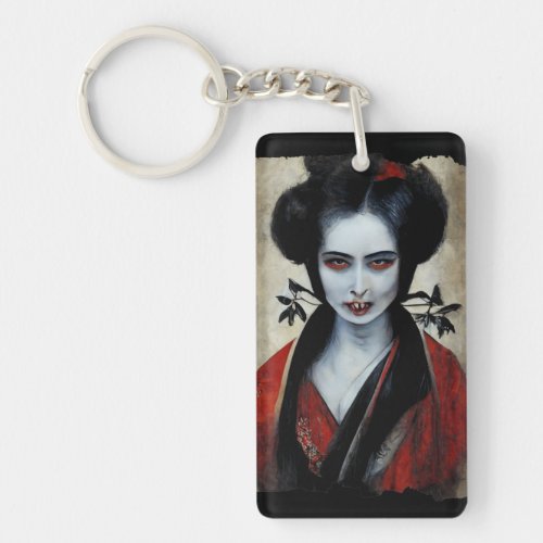 Nosferatu Geisha  Portrait Of A Vampire Keychain