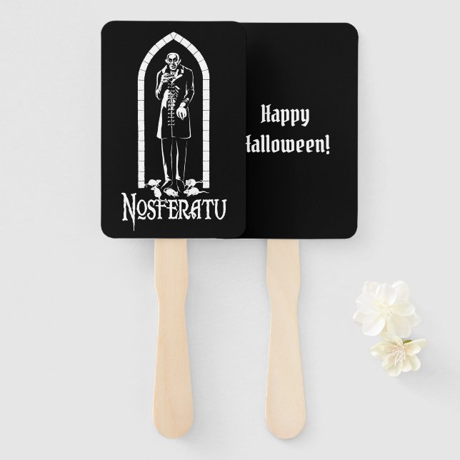 Nosferatu Vampire Customizable Hand Fan (Front and Back)