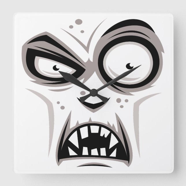 Nosferatu Vampire Face Square Wall Clock (Front)
