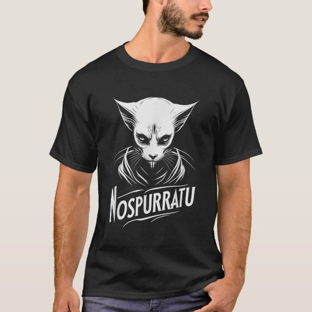 Nospurratu Cat Vampire Horror Movie And Cat Fan T-Shirt (Front)