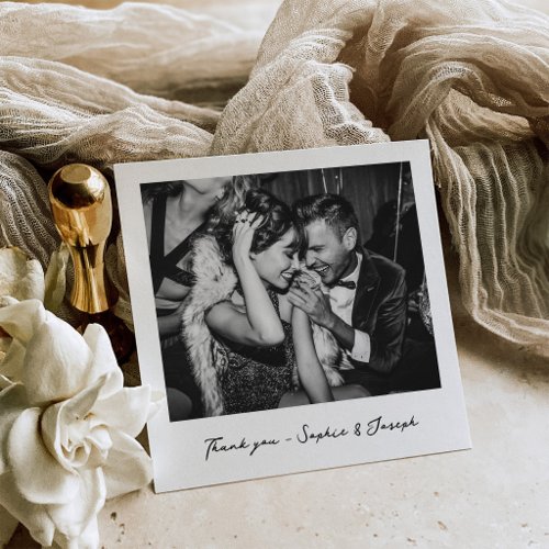 Nostalgia | Instant Photo Look Wedding Thank You Card