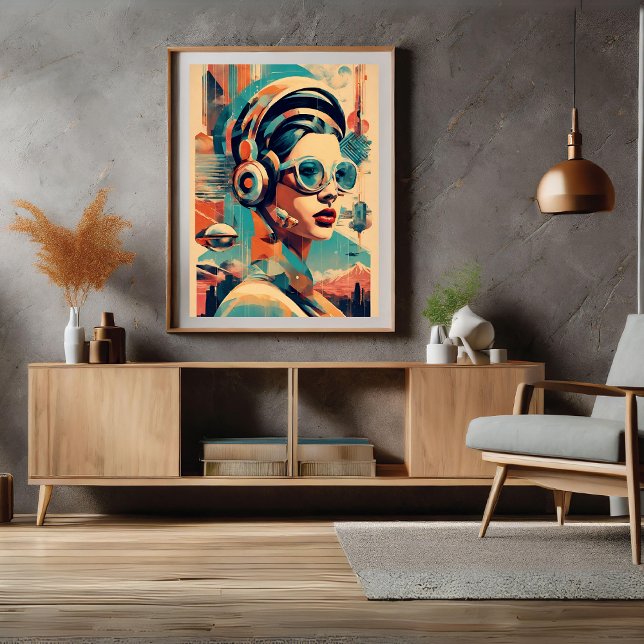 Nostalgia Twist Futurism Woman Poster  (Nostalgia Twist Futurism Woman Poster)