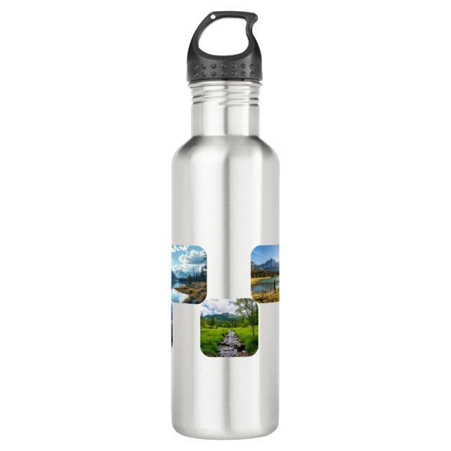 nostalgia vacation personalize  stainless steel water bottle (Front)