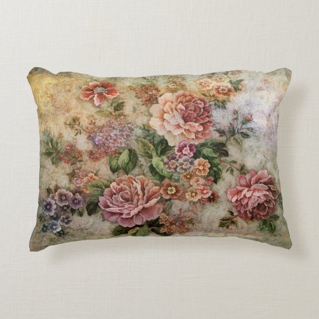 NOSTALGIA- Vintage Roses Accent Pillow (Front)