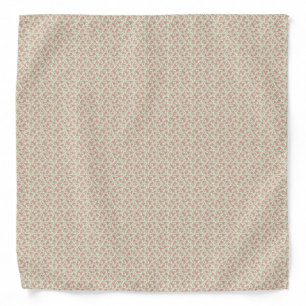Nostalgic 1940s Dusty Rose & Sage Utility Floral Bandana