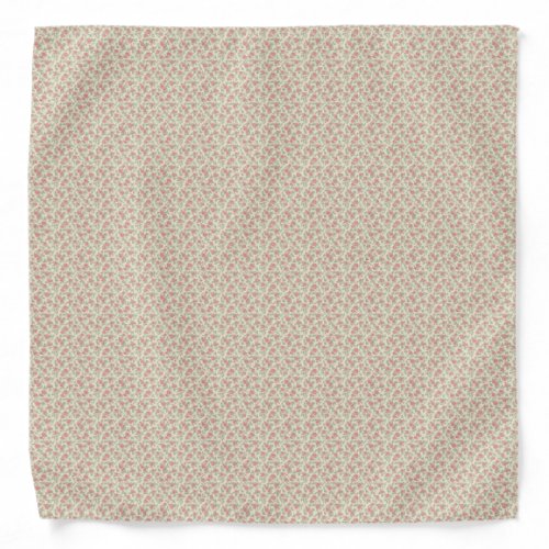 Nostalgic 1940s Dusty Rose &amp; Sage Utility Floral Bandana