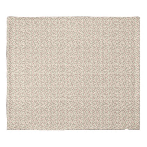 Nostalgic 1940s Dusty Rose &amp; Sage Utility Floral Duvet Cover