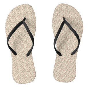 Nostalgic 1940s Dusty Rose & Sage Utility Floral Flip Flops
