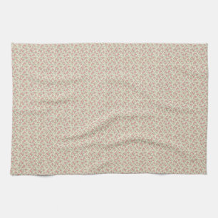 Nostalgic 1940s Dusty Rose & Sage Utility Floral Kitchen Towel