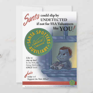 Nostalgic 1940s "Santa Spotters" Christmas card