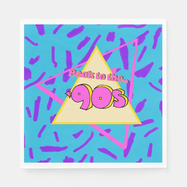 Nostalgic 90's Birthday Party Napkins (Front)