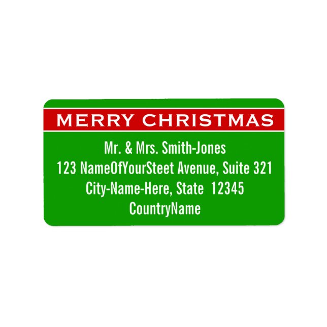 Nostalgic and Classic "MERRY CHRISTMAS" Label (Front)