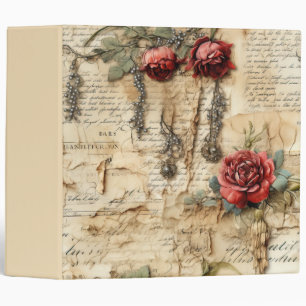 Nostalgic Antique Floral Love Letter 3 Ring Binder