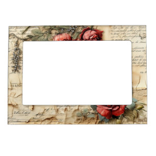 Nostalgic Antique Floral Love Letter Magnetic Frame
