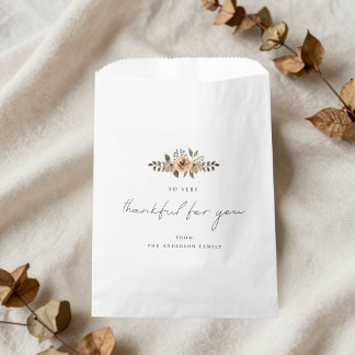 Nostalgic Autumn Floral Thanksgiving Gift Favor Bag