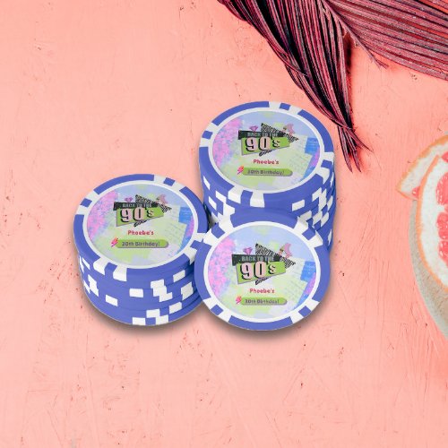 Nostalgic Back to the 90s Retro Birthday Party Poker Chips