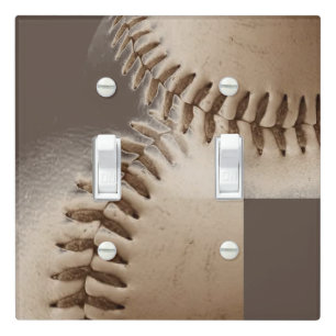 Nostalgic Baseball Stitches Light Switch Cover