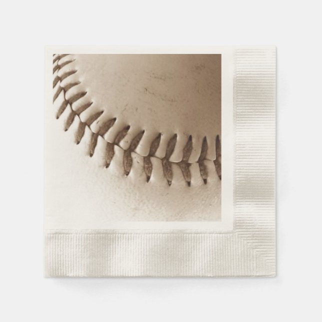 Nostalgic Baseball Stitches Napkins (Front)