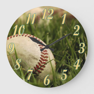 Nostalgic Baseballs Large Clock