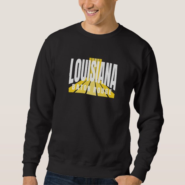 Nostalgic Baton Rouge Cool Purple & Yellow Louisia Sweatshirt (Front)