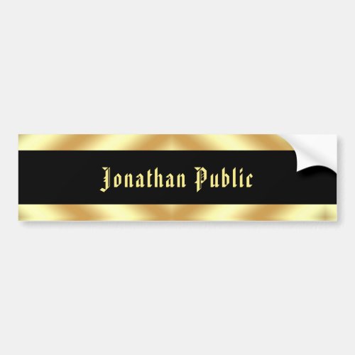 Nostalgic Black Gold Calligraphed Text Template Bumper Sticker