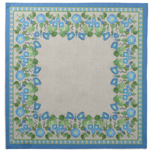 Nostalgic Blue Morning Glory Cloth Napkins