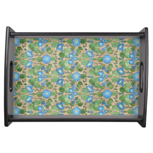 Nostalgic Blue Morning Glory Serving Tray