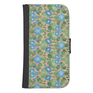 Nostalgic Blue Morning Glory Wallet Phone-case