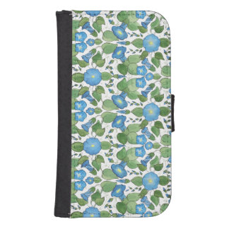Nostalgic Blue Morning Glory Wallet Phone-case