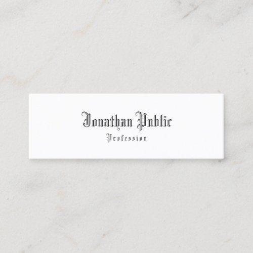 Nostalgic Calligraphed Classic Old Text Template Mini Business Card