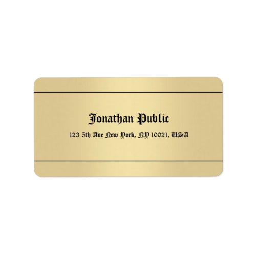 Nostalgic Calligraphed Gold Look Template Classic Label