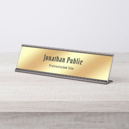 Nostalgic Calligraphy Classic Text Gold Template Desk Name Plate