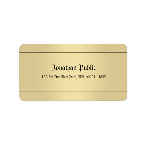 Nostalgic Calligraphy Gold Look Template Elegant Label