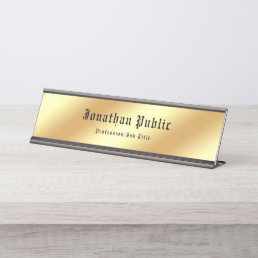 Nostalgic Calligraphy Gold Template Classic Text Desk Name Plate