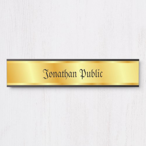 Nostalgic Calligraphy Script Elegant Gold Look Door Sign