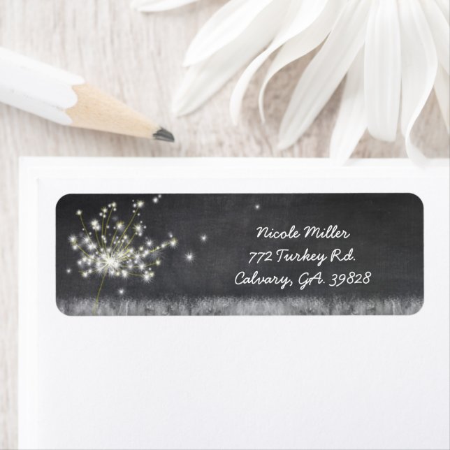 Nostalgic Chalkboard Dandelions Business Label (Insitu)