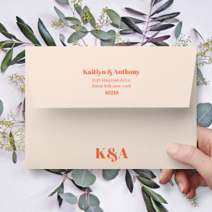 Nostalgic Charm Retro Wedding Envelope