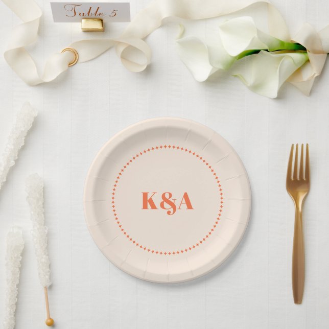 Nostalgic Charm Retro Wedding Paper Plates (Wedding)
