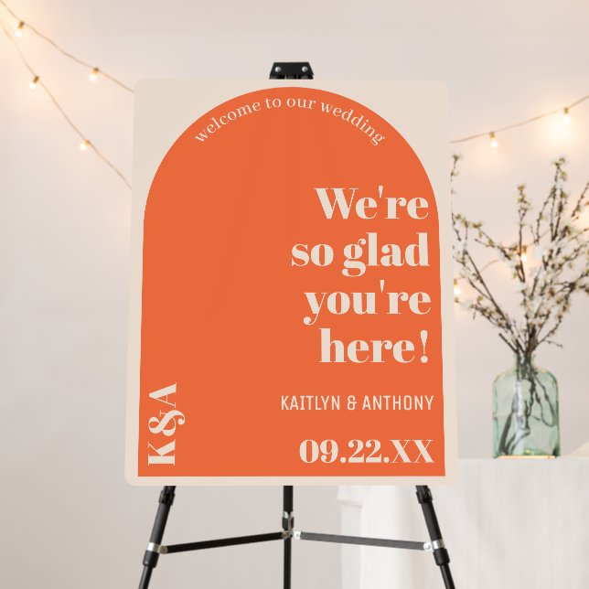 Nostalgic Charm Retro Wedding Welcome Foam Board (In Situ (Stand))