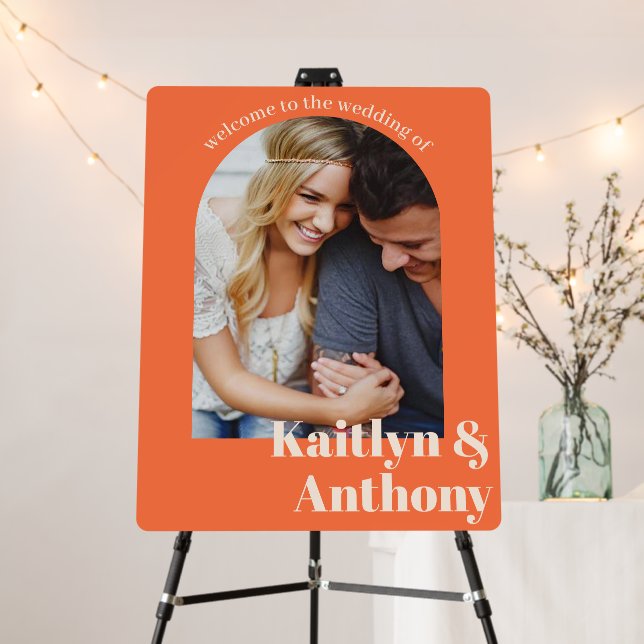 Nostalgic Charm Retro Wedding Welcome Foam Board (In Situ (Stand))