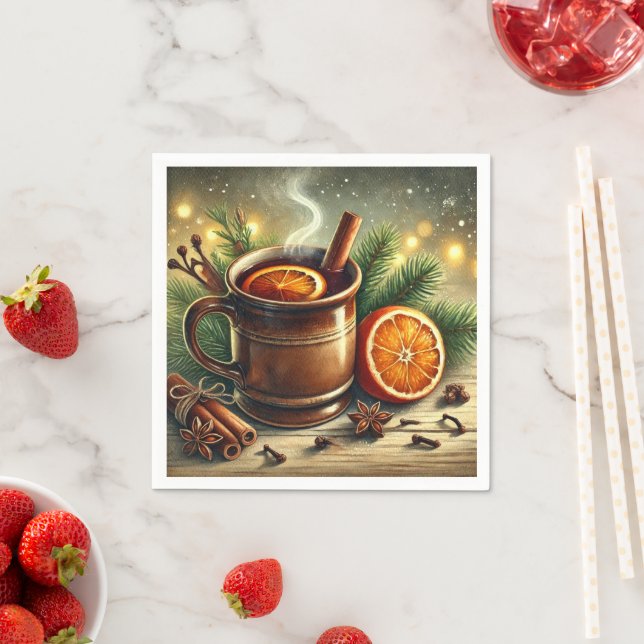 Nostalgic Christmas Market Mulled Wine Découpage Napkins (Insitu)