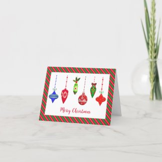 Nostalgic Christmas Ornaments Holiday Greeting 