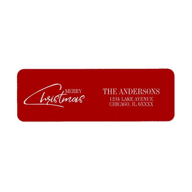 Nostalgic Christmas Script Holiday Address Label (Front)