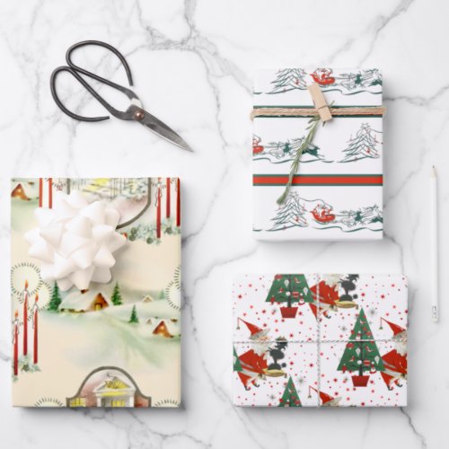 Nostalgic Christmas Wrapping Paper Sheets