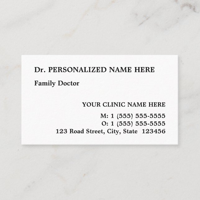 Nostalgic, Classic Business Card (Front)