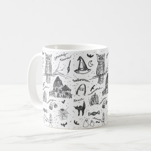 Nostalgic Classic Halloween Print Coffee Mug (Front Left)