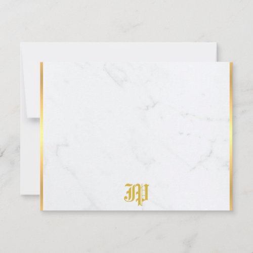 Nostalgic Classic Look Old Style Gold Monogrammed Note Card