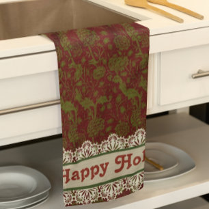 Nostalgic Classic William Morris Gold Holiday Kitchen Towel