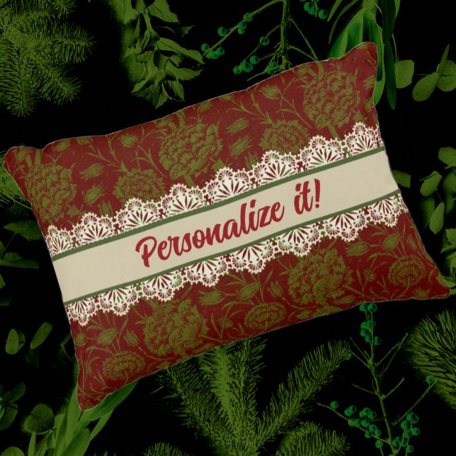 Nostalgic Classic William Morris Pattern Holiday  Accent Pillow (Creator Uploaded)